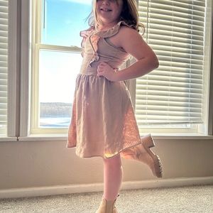 Olivia Kay Girls Tan Summer Dress XL 14/16 NWT